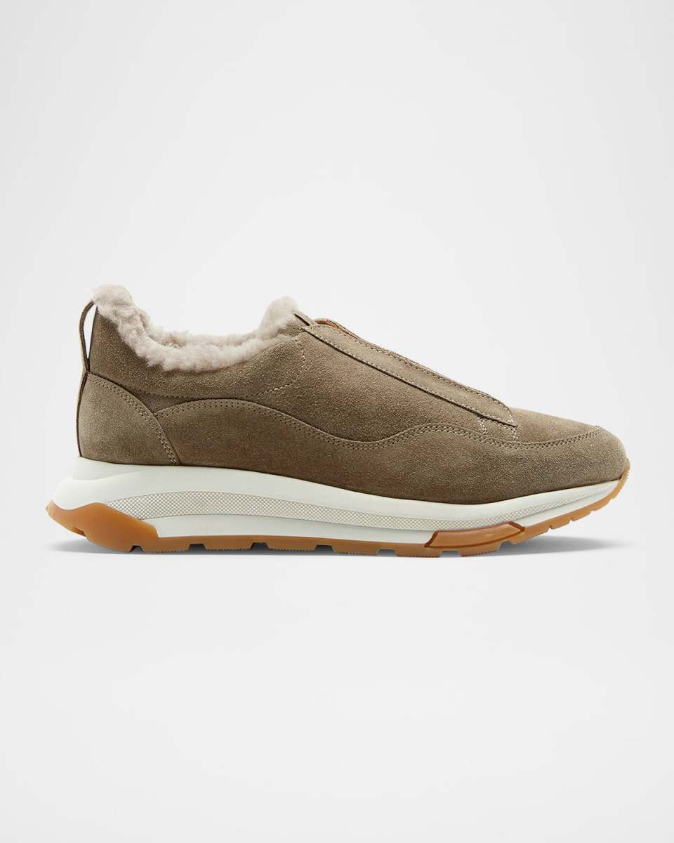 Vada Shearling-Lined Suede Sneakers